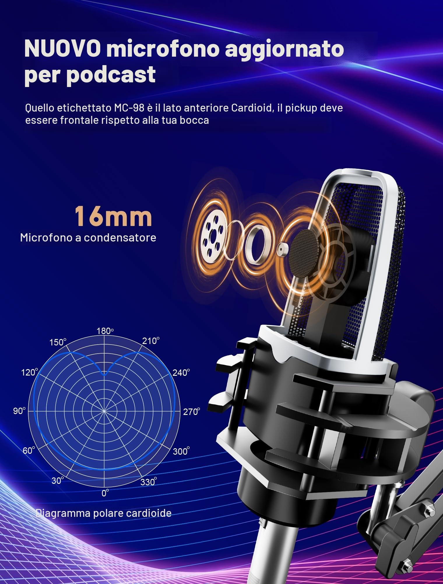 SINWE Set podcast per 2 persone, mixer audio con microfoni per smartphone e PC, attrezzatura da DJ all-in-one, plug and play, ideale per streaming, canto, YouTube e gaming