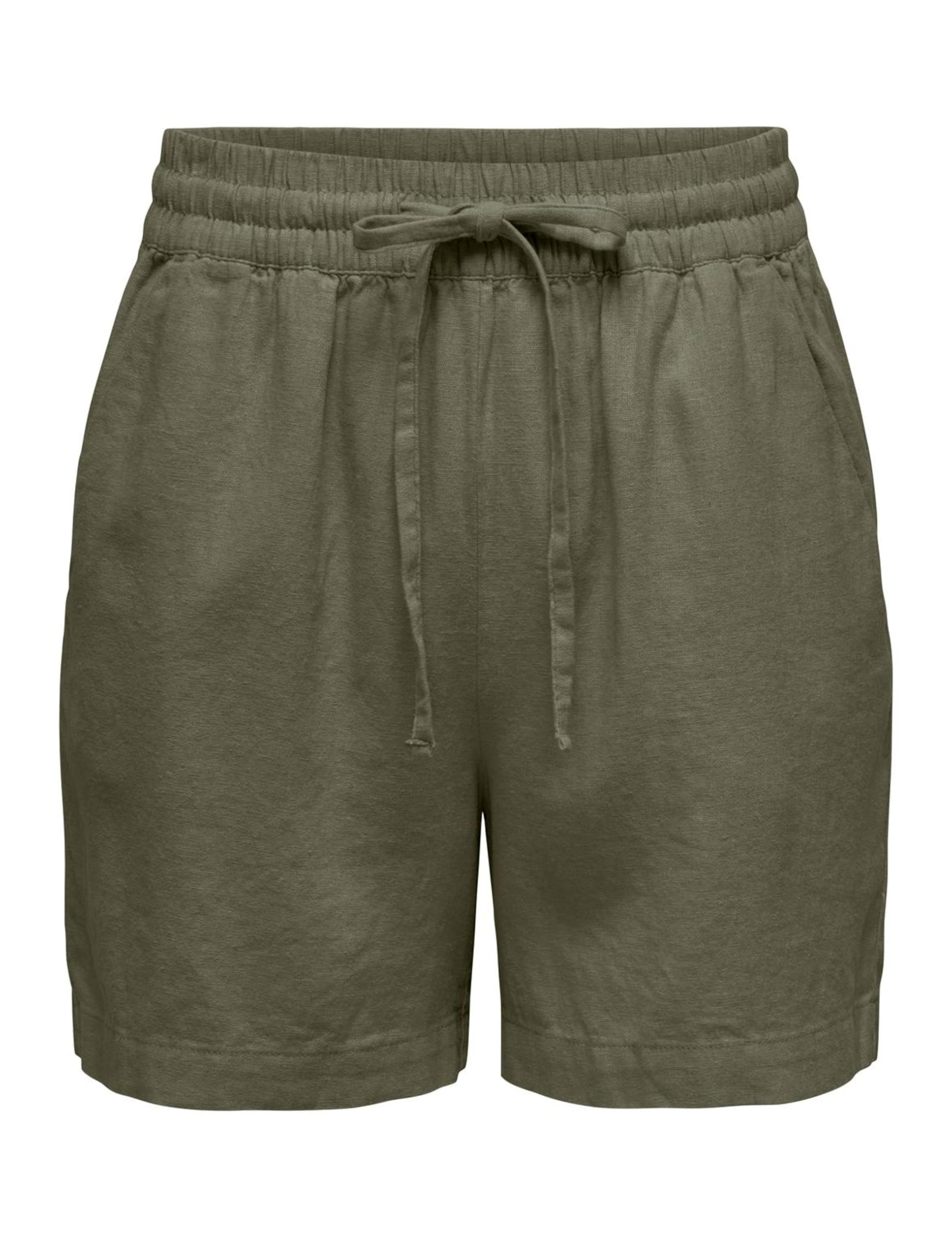 JdY Women's Jdysay Hw Linen String WVN Noos Shorts, Kalamata, M