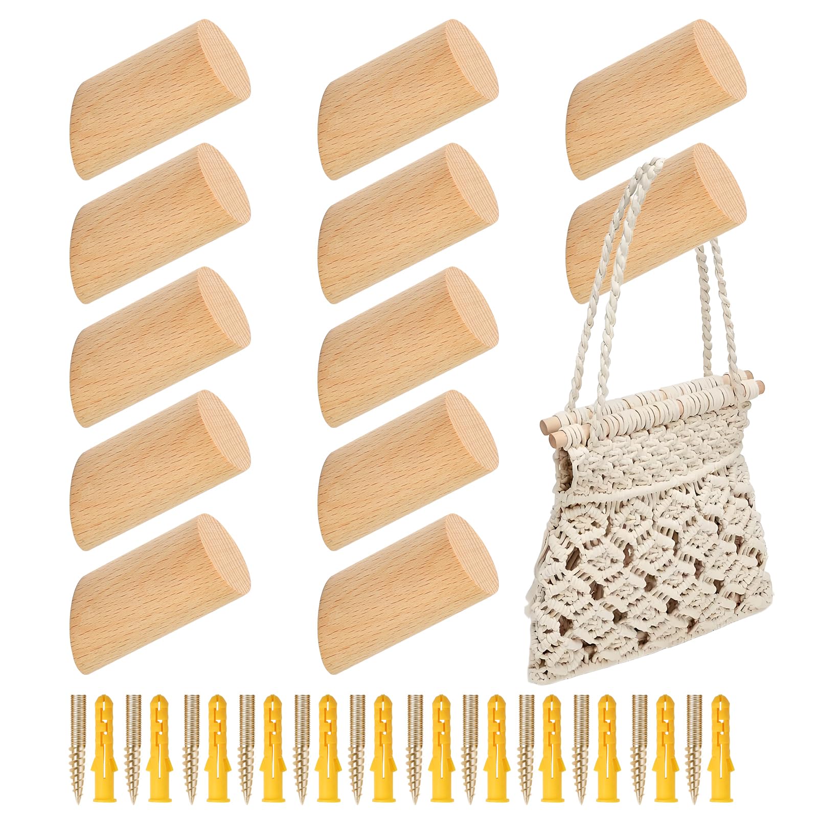 BIGLUFU 6 Pièces Crochet Porte Manteau, Murale Patere, Porte Manteau