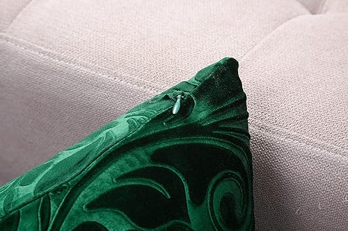 Miniatura 10 de Funda de cojín TangDepot de terciopelo pesado, con relieve, tela de terciopelo floral, anaglifo