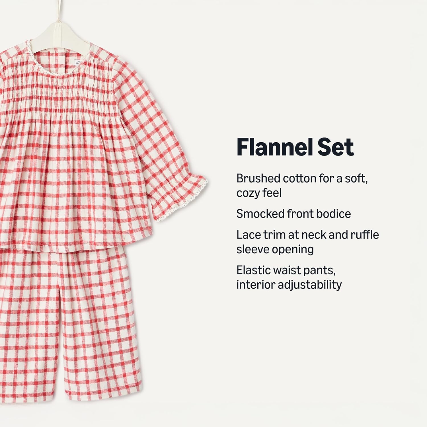 Amazon Essentials x Sofia Grainge Toddler and Baby Girls' Long Sleeve Flannel Set - Image 3