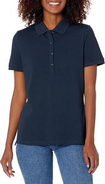 Amazon Essentials Women's Short-Sleeve Collared Polo Shirt (Available in Plus…