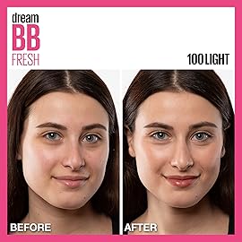 Maybelline Dream Fresh Skin Hydrating BB cream, 8-in-1 Skin Perfecting Beauty Balm with Broad Spectrum SPF 30, Sheer Tint Coverage, Oil-Free, Light, 1 Fl Oz
