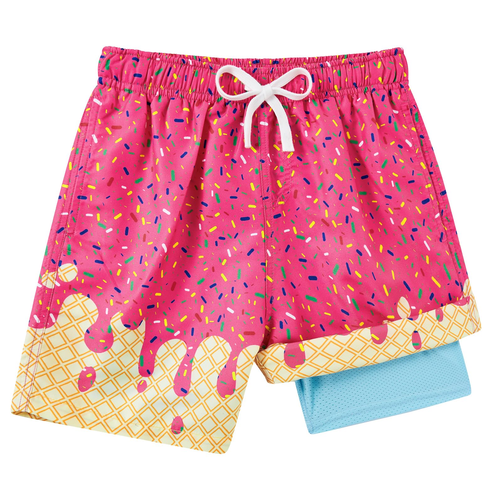 westwolf Boys Swim Trunks with Compression Liner Casual Bathing Suit for Kids Swim Shorts 6-18 Years