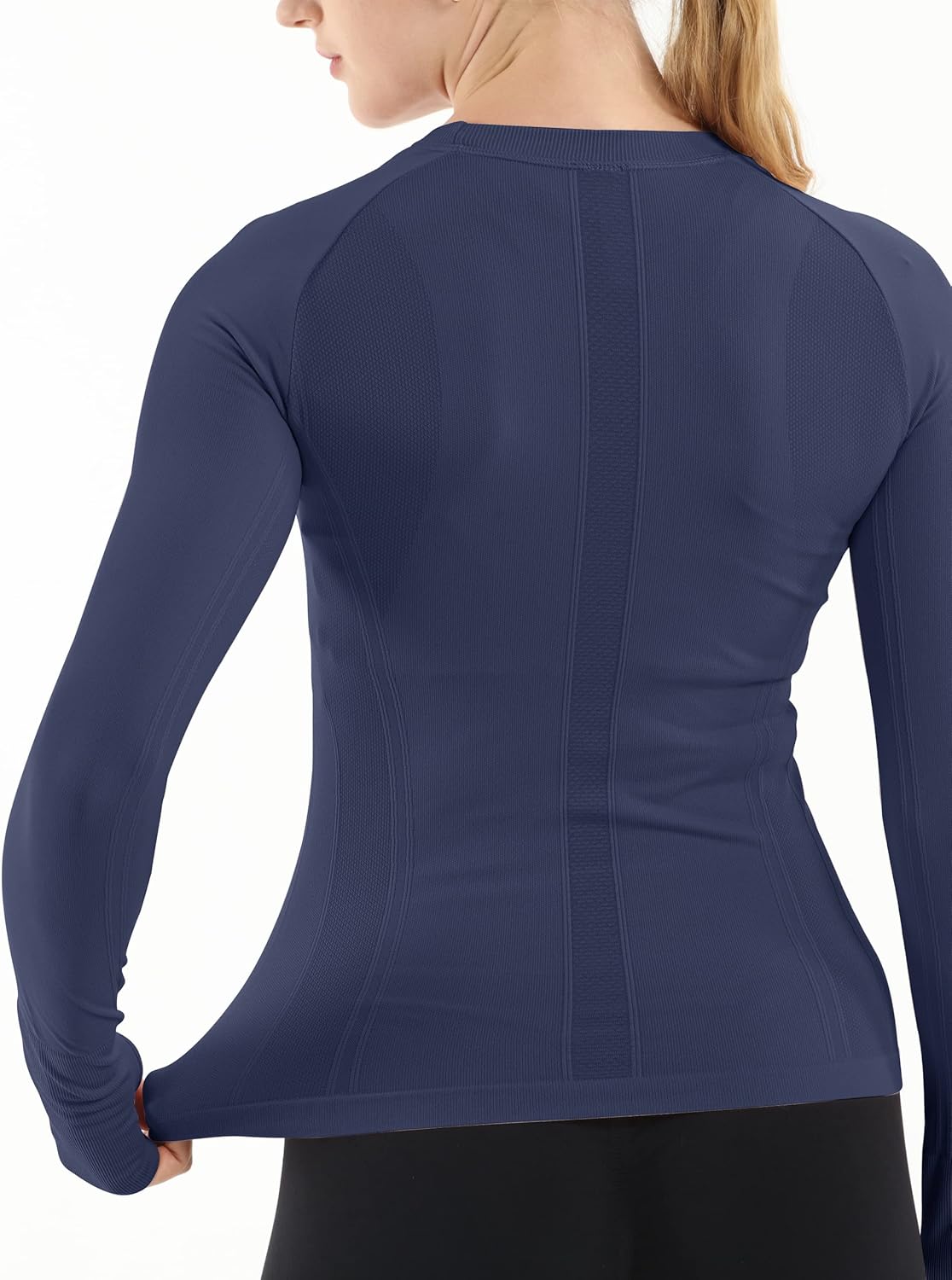 MathCat Seamless Workout Shirts for Women Long Sleeve Yoga Tops Sports Running Shirt Breathable Athletic Top Slim Fit XS-XL - Image 2