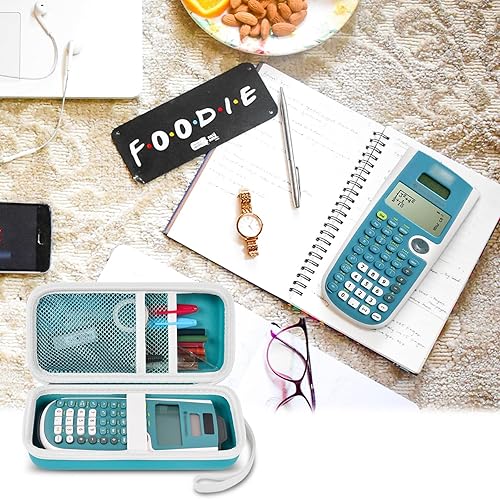 Miniatura 5 de Funda compatible con Texas Instruments TI-30XS para calculadora científica MultiView, bolsa organizadora de transporte con bolsillo de malla para