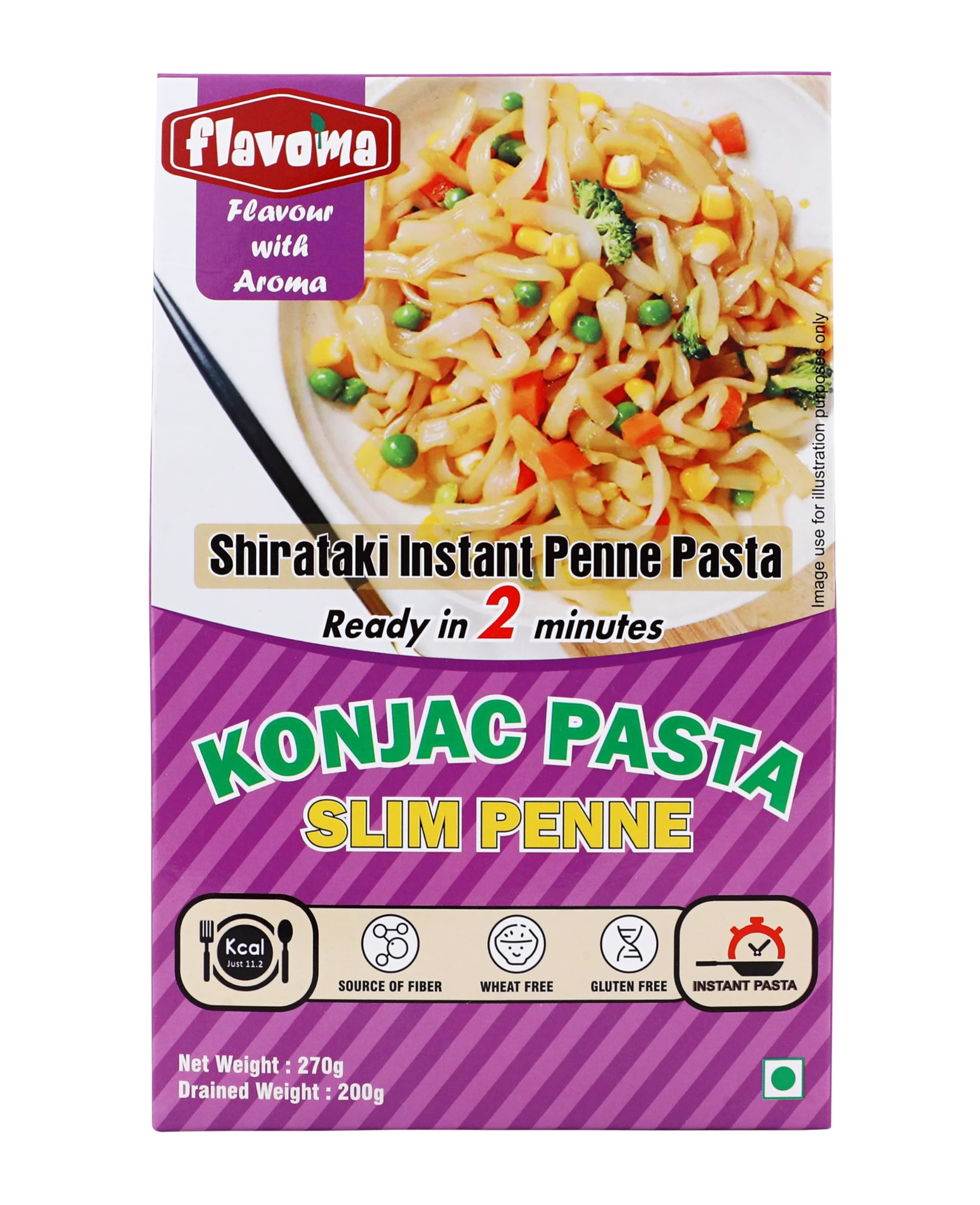 Flavoma Shiraataki Penne Pasta/Konjac Penne Pasta, 270g [Low-carb | Low-calorie | Keto-friendly | Fat-Free | Gluten-Free | Wheat Free | Source of Fiber | Miracle Penne Pasta | Slim Pasta Penne]-image-16