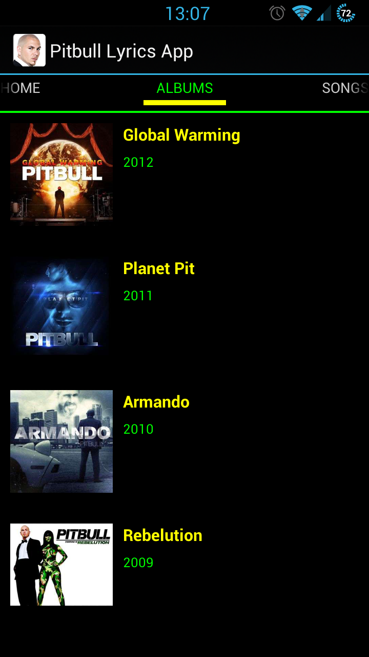 Pitbull Lyrics App - App on Amazon Appstore