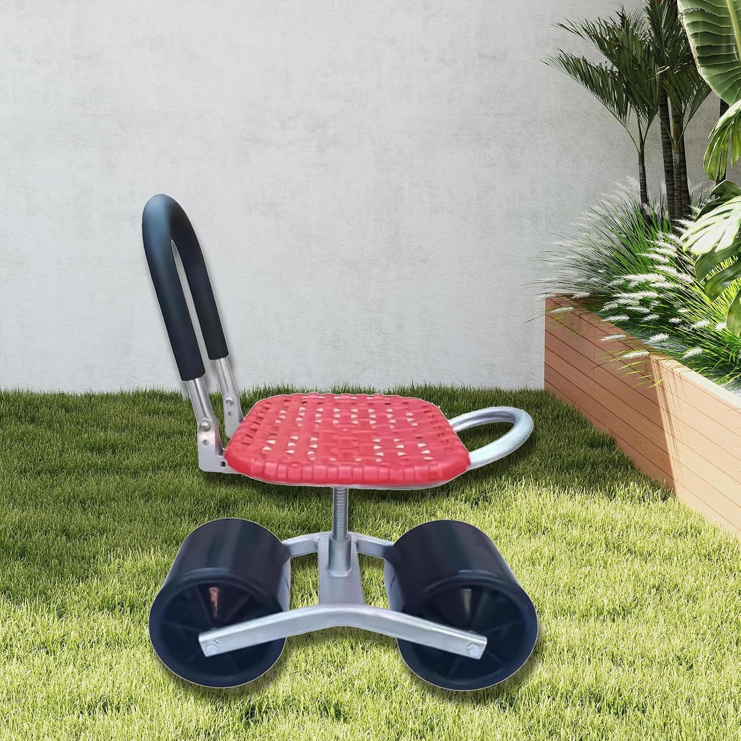 ガーデニングのための折りたたみ可能な背もたれを備えた多機能ガーデンカートローリングワークシートガーデニングアクセサリーガーデンローリ