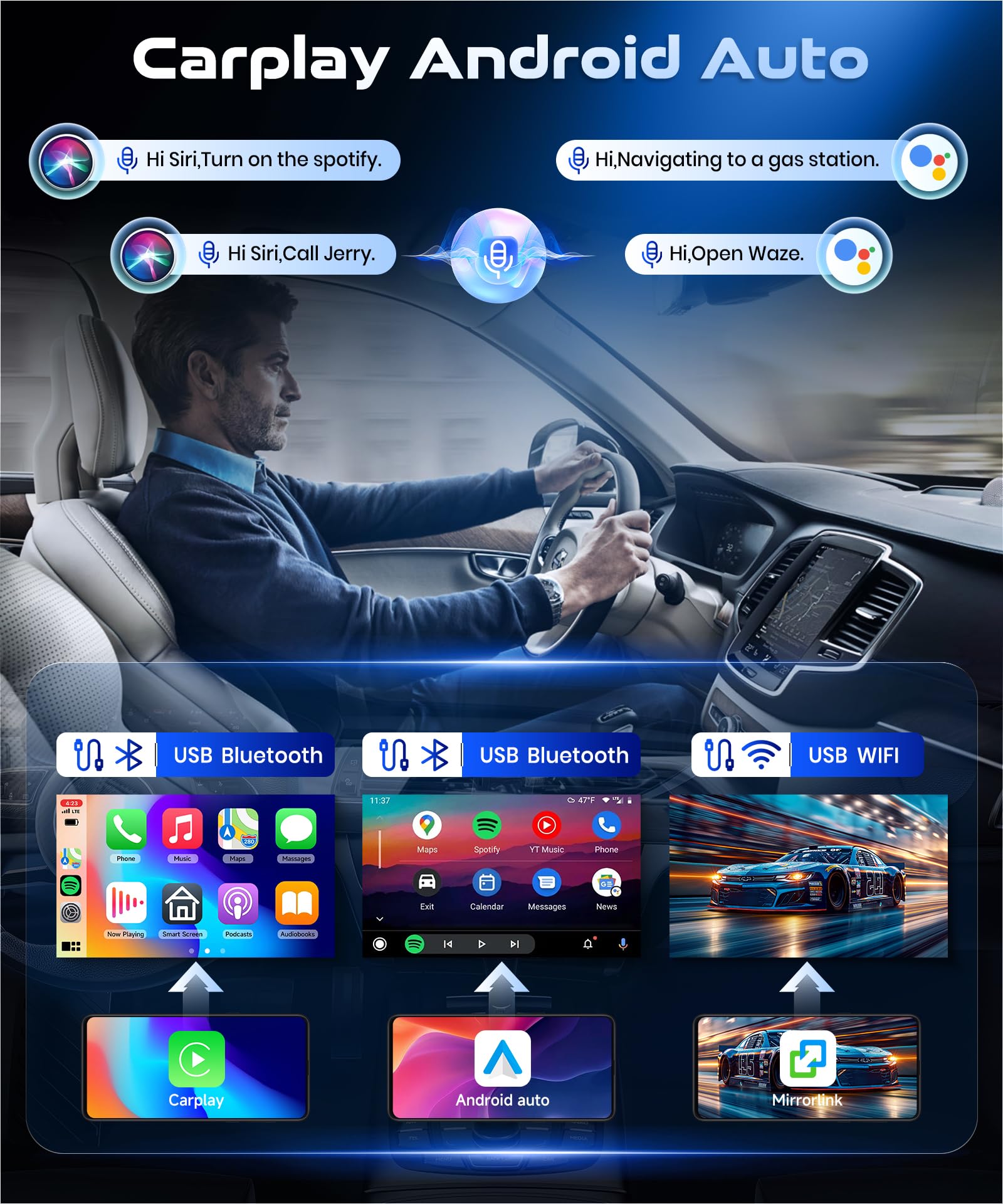 4G&64G VECHTEL 9" Autoradio pour Nissan Qashqai J10 2006-2016(avec écran de Navigation) avec Carplay Android Auto,Bluetooth FM/RDS Radio,Navi Wi-FI/caméra de recul AHD