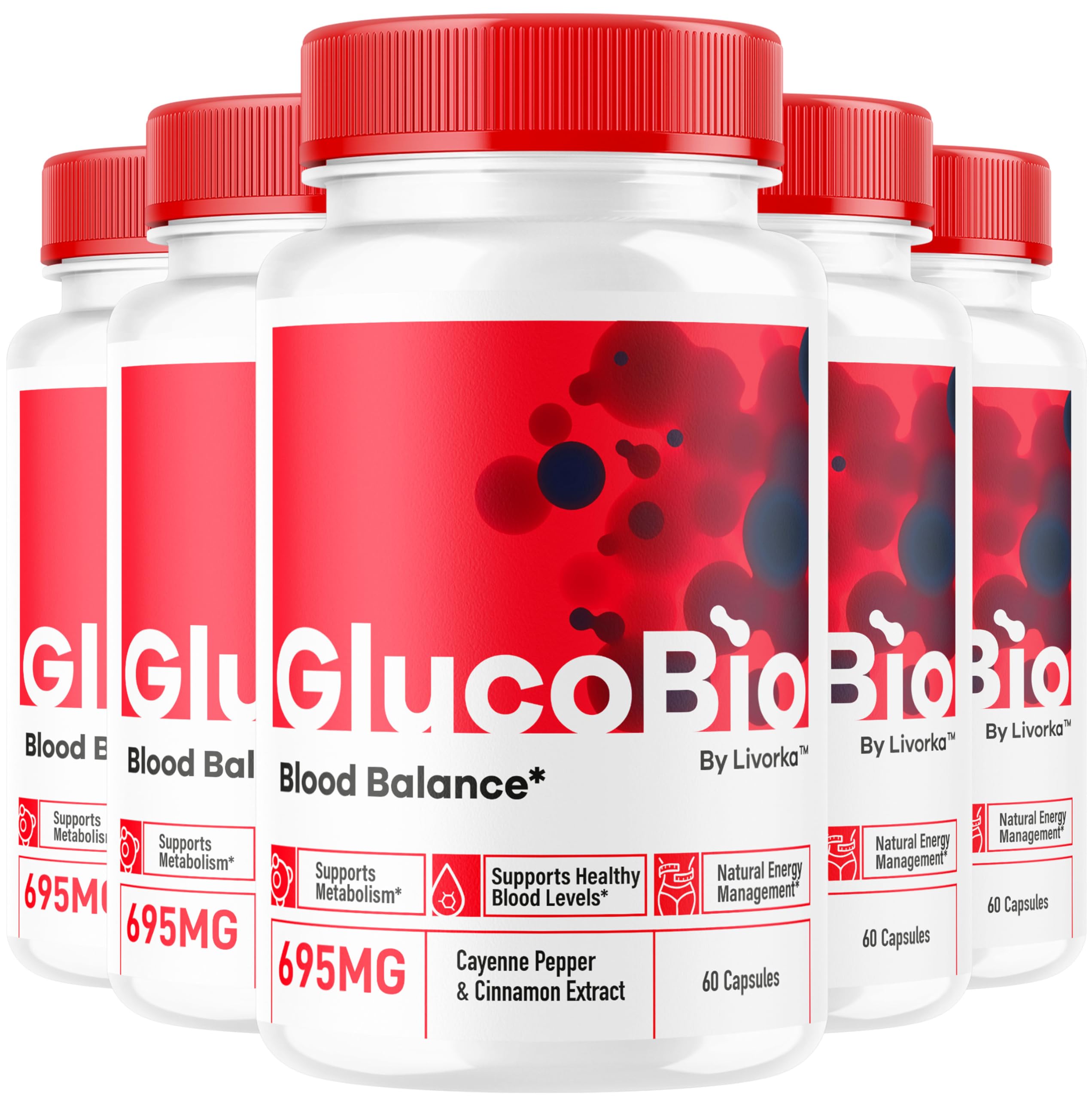 (5 Pack) GlucoBio Capsules - Official Gluco Bio Advanced Formula Support Pills - Maximum Strength, Natural Gluco Bio Supplement Vitamin for Overall Health & Wellness Reviews, 300 Capsules for 5 Months