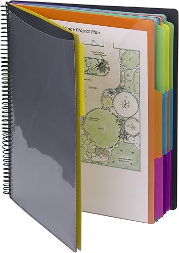 Vista 9 de Smead Organizador de proyectos, 24 bolsillos, gris con pestañas brillantes surtidas, poliéster resistente a desgarros, pestañas de corte 1/3