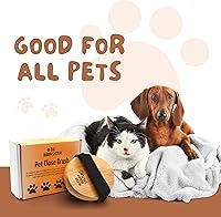 Vista 4 de The Buddy System Cepillo Cercano para Mascotas, Cepillo de Palma Ovalado de Tacto Suave - Masaje de Bambú Portátil con Cerdas Suaves de Jabalí