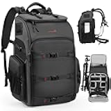 Camera Backpack Professional Bag 40L DSLR/SLR Mirrorless Travel Case Photography Tactical Compartment Compatible with Canon/Nikon/Sony Camera Holder Tripod Birds Lens Laptop