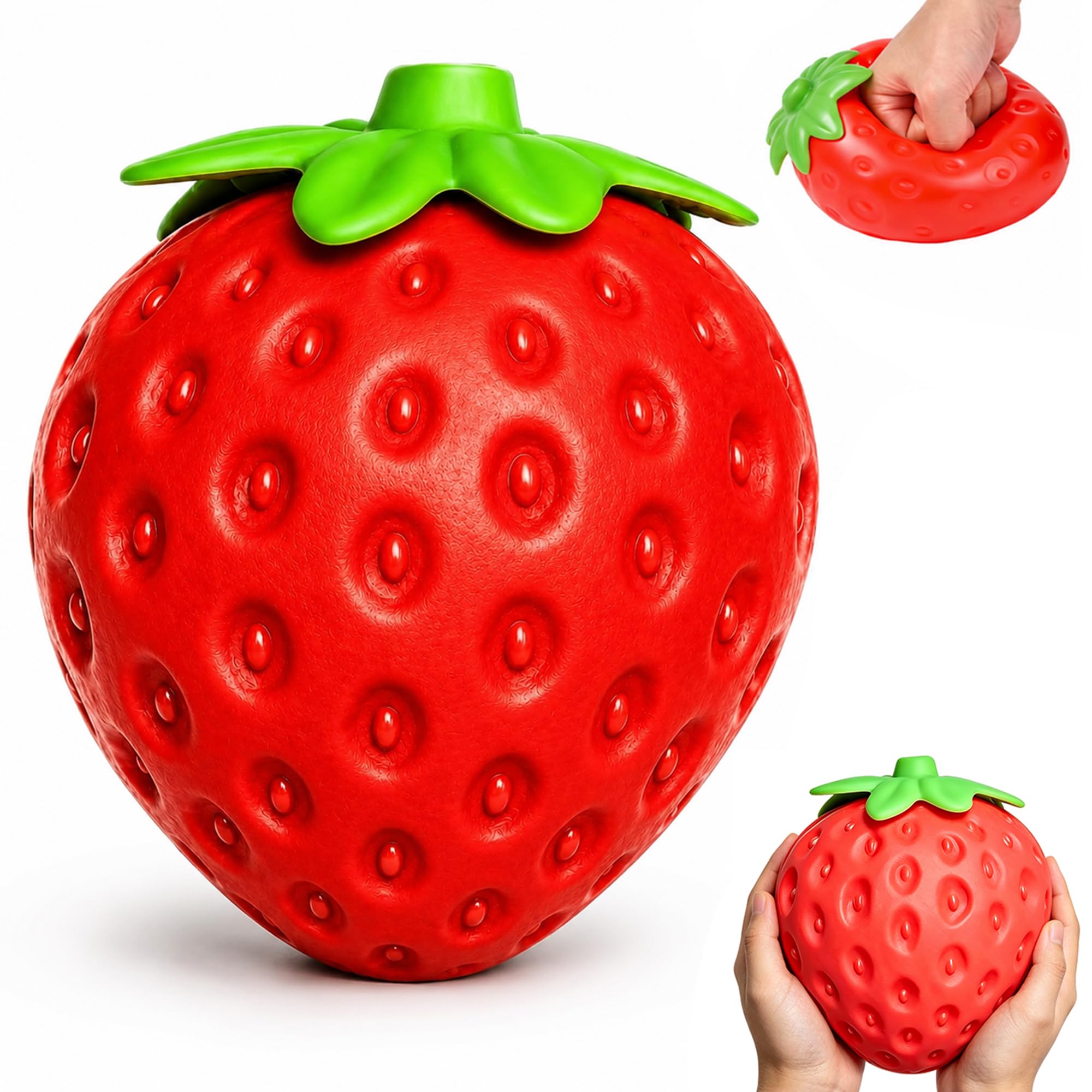 Giant Strawberry Squishy, Maltose Filled Strawberry Stress Ball