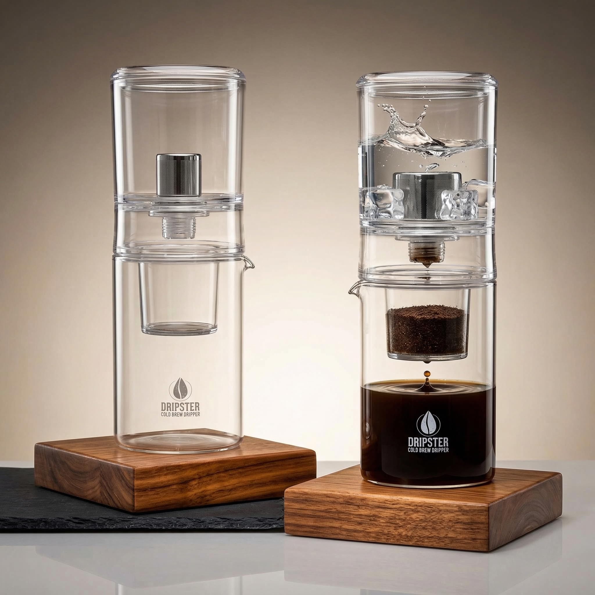 DRIPSTER Cold Brew Dripper 2 en 1 Cafetière à café froide 600 ml 4 tasses