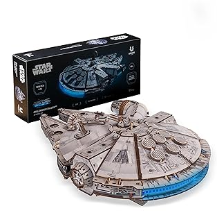 UGEARS Star Wars ™ Millennium Falcon™ 3D Wooden Puzzles for Adults - DIY Mechanical Model Kit, 3D Puzzle Brain Teaser Puzzles for Adults, Wood Model Building Kits, Hobbies for Men and Women