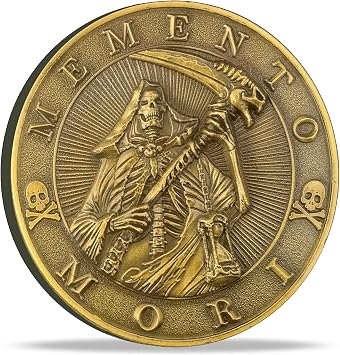 Memento Mori Carpe Diem Coin Stoic Reminder Token Skull Challenge Coin Gold