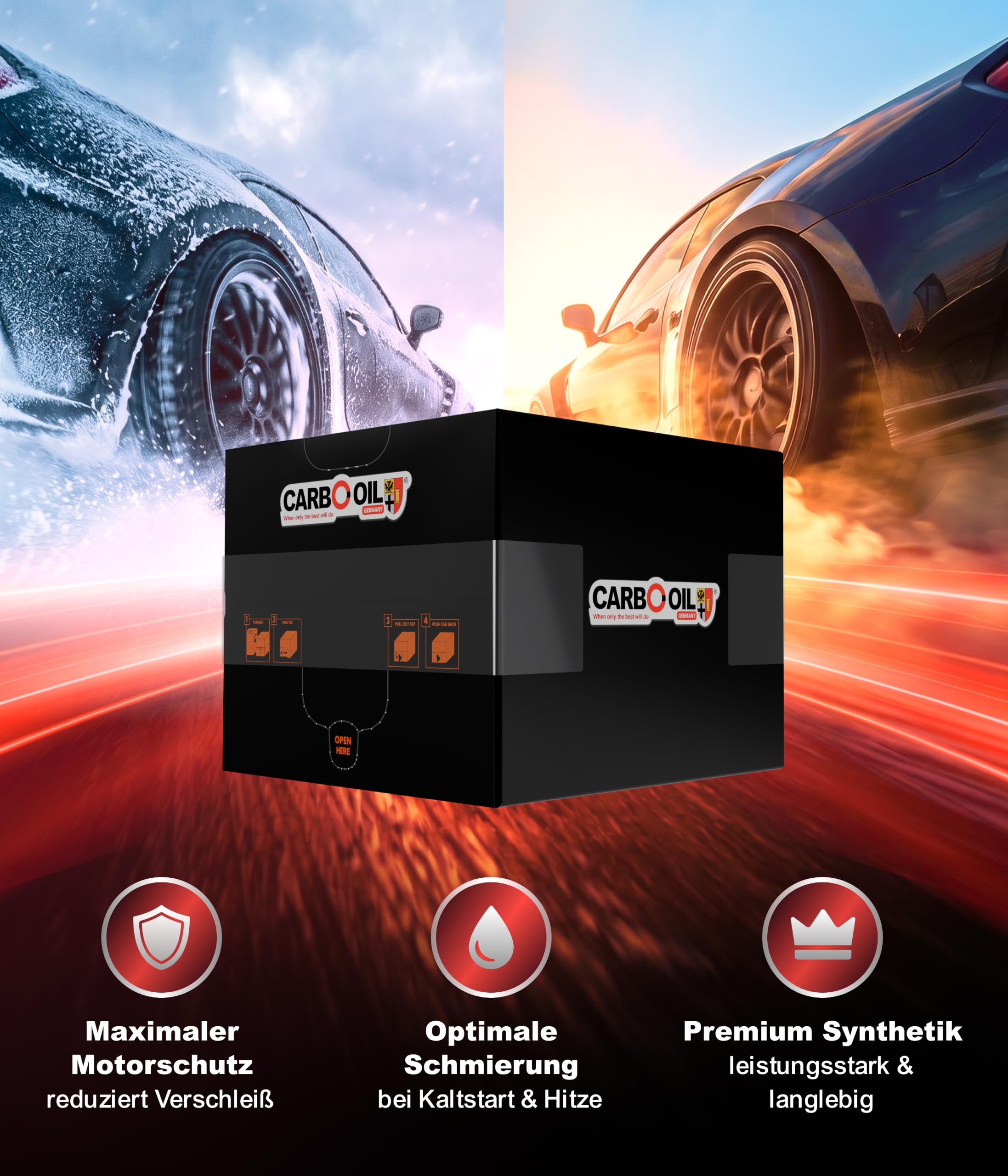 Motoröl 5W-40, 20L | Premium Synthetik, Maximaler Motorschutz & Kaltstart, Für Benzin & Diesel, Vollsynthetisch, Bag in Box, Made in Germany