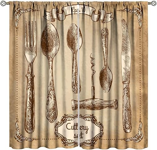 Miniatura 21 de Cortinas rústicas de cocina de granja, hojas verdes florales de primavera, cortinas retro de tablones de madera campestre para dormitorio, comedor,