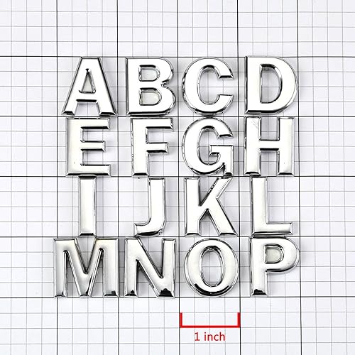 Miniatura 3 de DNA Motoring EM-L-LETTER-J-SL - Calcomanía de metal con letra plateada para automóvil, camión, motocicleta, logotipo - J