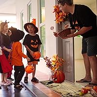 Vista 2 de Timgle 2 alfombras de Halloween con diseño de calabaza y esqueleto, diseño de bruja, para cocina y baño, alfombra gótica para decoración