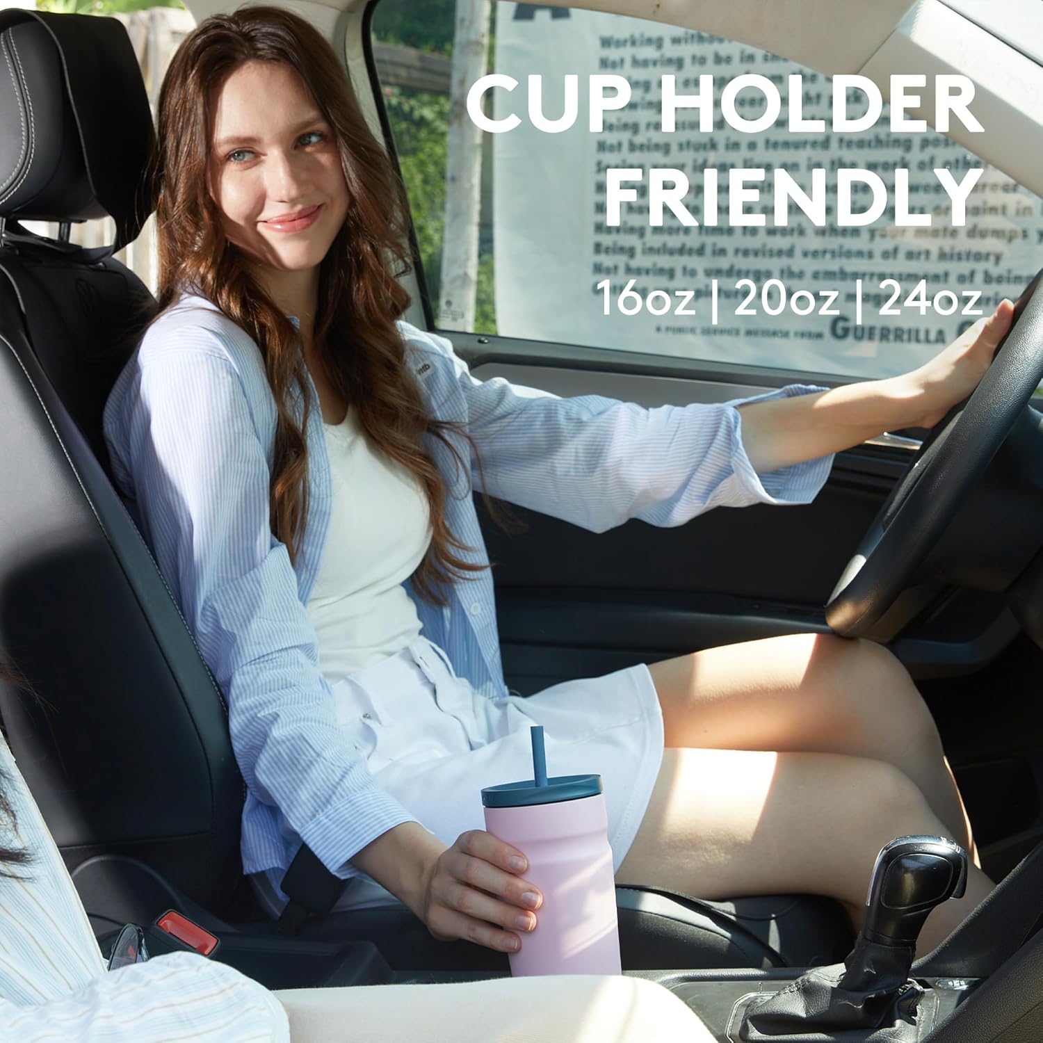 COKTIK 20oz Insulated Tumbler with Lid and Straw Iced Coffee Cup Reusable Stainless Steel Travel Mug Water Bottle Cupholder Friendly for Women Men Her Him (Blush) - Image 3