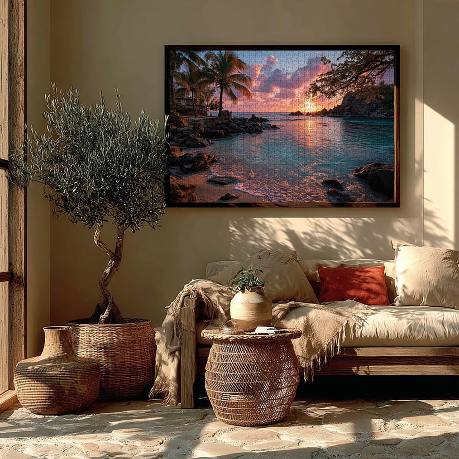 Tramonto Puzzle 6000 Pezzi Adulti, Puzzle Legno con Scatola 179x105cm, DIY Giochi Divertenti per Familiar, Idea Regalo Uomo e Donna, Squisita confezione Regalo, Estate Decorazioni, (Vista Mare) W-4021