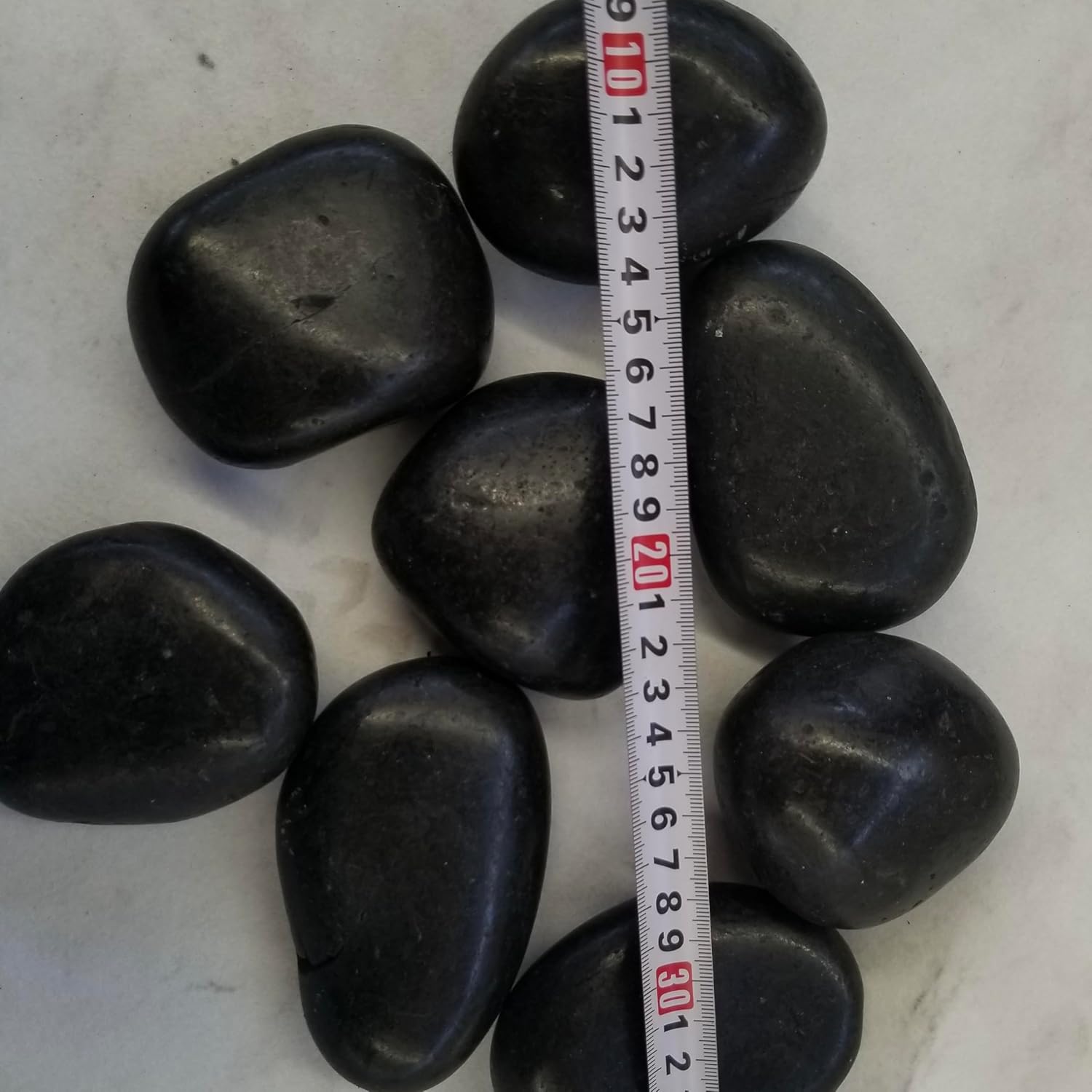 40 lbs Black River Stones, 2-3 Inch Polished Pebbles, Natural Decorative Rocks for Garden and Home (Black, 40 Pounds)