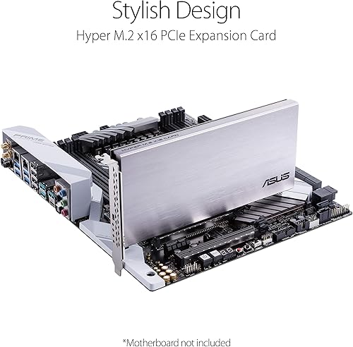 Miniatura 4 de ASUS La tarjeta de expansión Hyper M.2 X16 PCIe 4.0 X4 soporta 4 NVMe M.2 (2242/2260/2280/22110) hasta 256Gbps para AMD 3rd Ryzen sTRX40, AM4 Socket