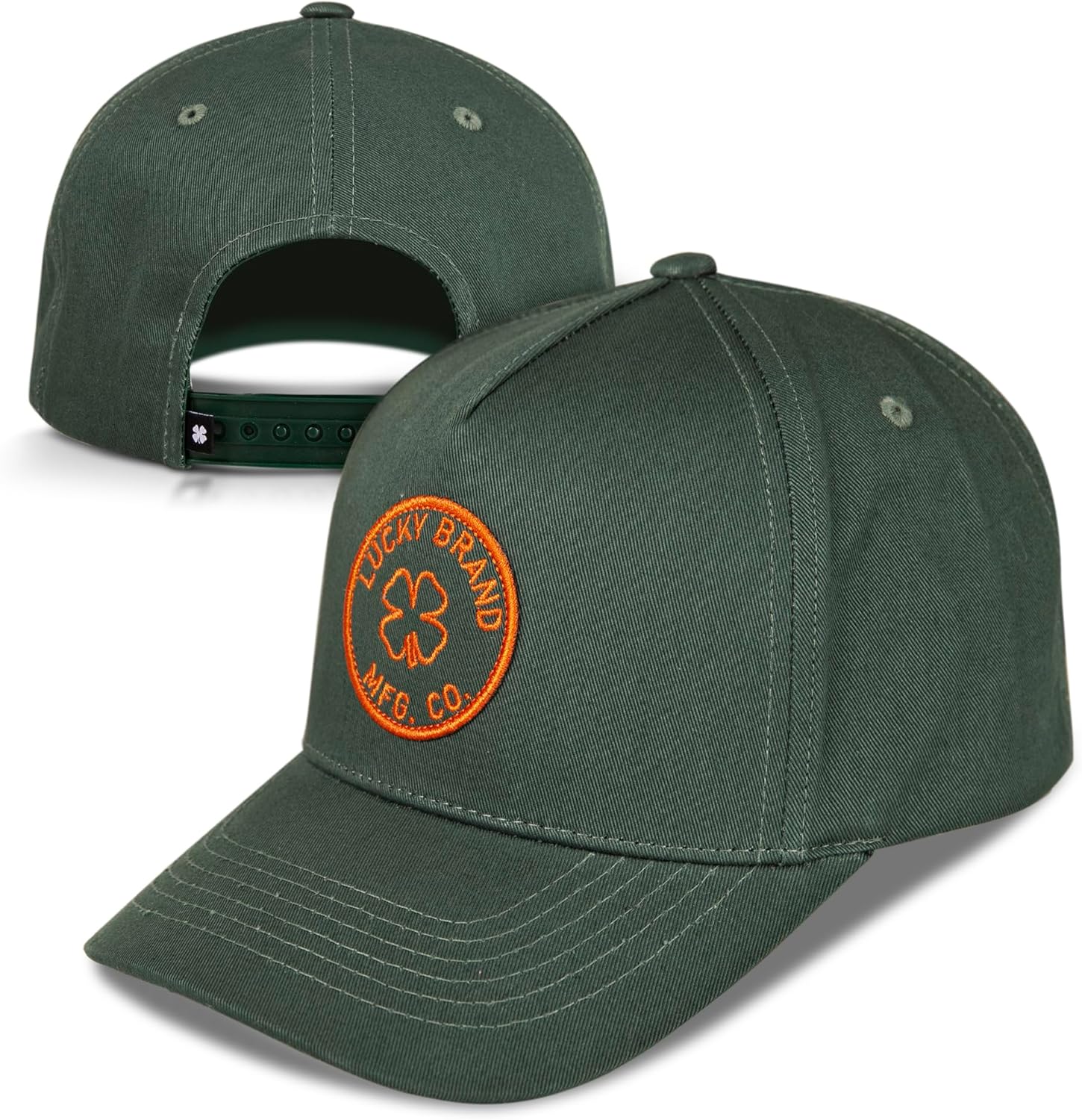 Lucky Brand Snapback Hat | Adjustable | Baseball Cap | Retro | American Heritage | 5 Panel Design | Cotton Canvas