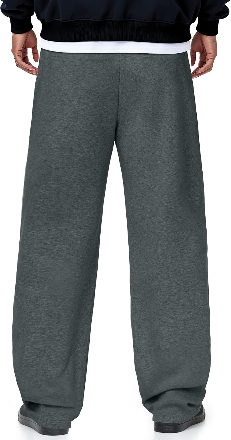 Tapata Men's Regular/Long/Tall Fleece Lined Baggy Sweatpants Wide Leg Thermal Casual Lounge Sweat Pants with Pockets - Image 2