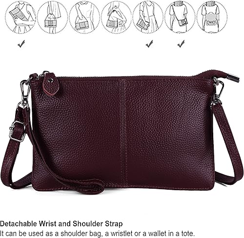 Miniatura 2 de befen - Bolsa bandolera de cuero genuino para mujer, bolso cruzado pequeño, bolso de hombro, con cremallera plateada