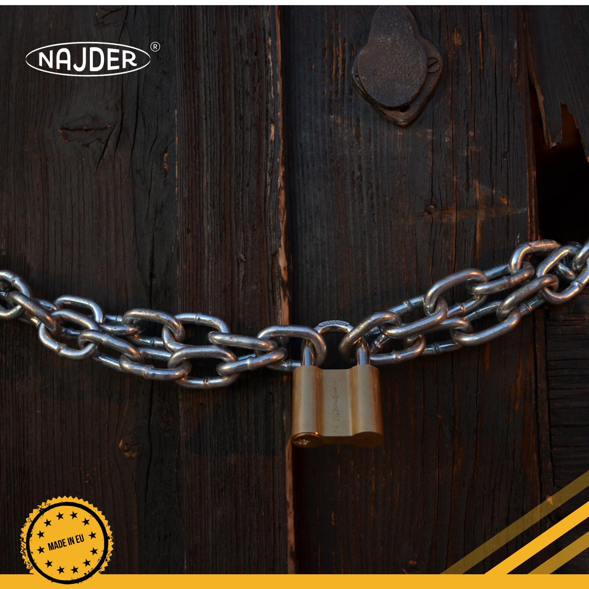 NAJDER Edelstahlkette 5m, Edelstahl Ketten, Sicherungskette, Kette Hängesessel, Absperrketten, Max 1180kg, 5mm x 5m, DIN 766, Dicke 5mm, Edelstahl A4, Inox, AISI 316, Premium Qualität