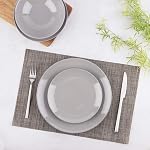 Amazon Basics 18-Piece Dinnerware Set - Smokey Grey, Service for 6