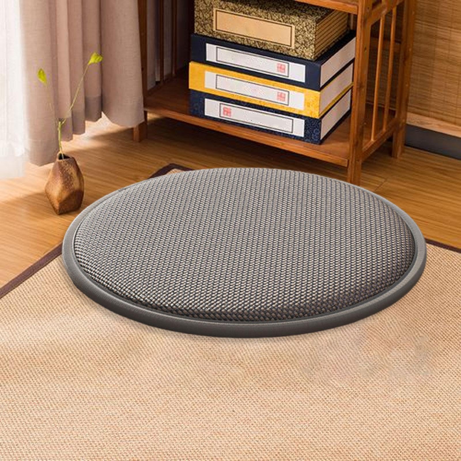 Tappetino Meditazione Decorativo Cuscino Tondo Imbottito Antiscivolo Comfort Extra Tessuto Misto Facile da Pulire Superficie Morbida E Pratica Adatto