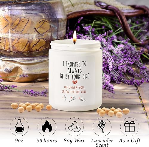 Miniatura 3 de GROBRO7 Vela en tarro de regalo para novio, marido, mujer, I Promise to Always Be by Your Side or Under You or On Top - Velas perfumadas de cera de