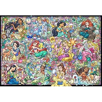 Tenyo (Tenyo) 【Made in Japan】 1000-piece Stained Art Jigsaw Puzzle Disney Princess Collection (20.2x29 inches) DS-1000-776 wi