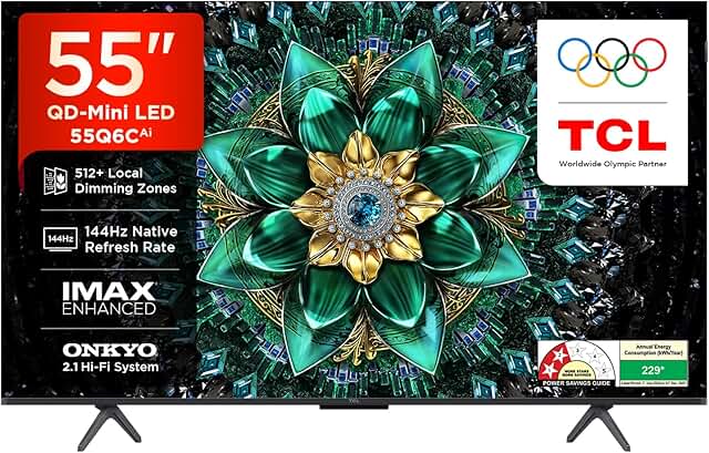 Tcl 55 inch (139 cm)  QD-Mini Google 55Q6C Smart 4K UHD LED TV