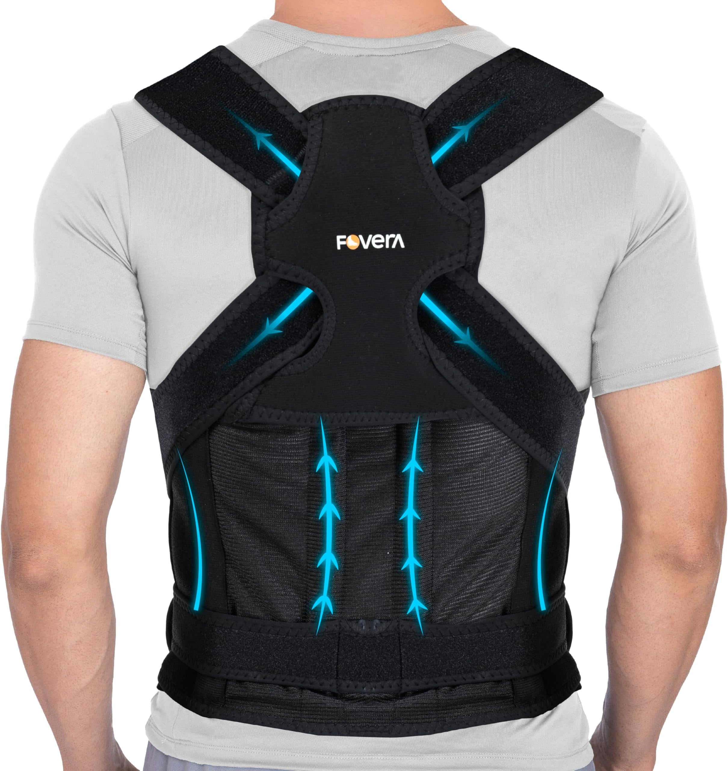 Neoprene X-Cross Posture Corrector Belt for Men & Women | Universal Size | Back Support Pain Relief Back Straightener & Shoulder Support, Posture Corrector Belt (Full)