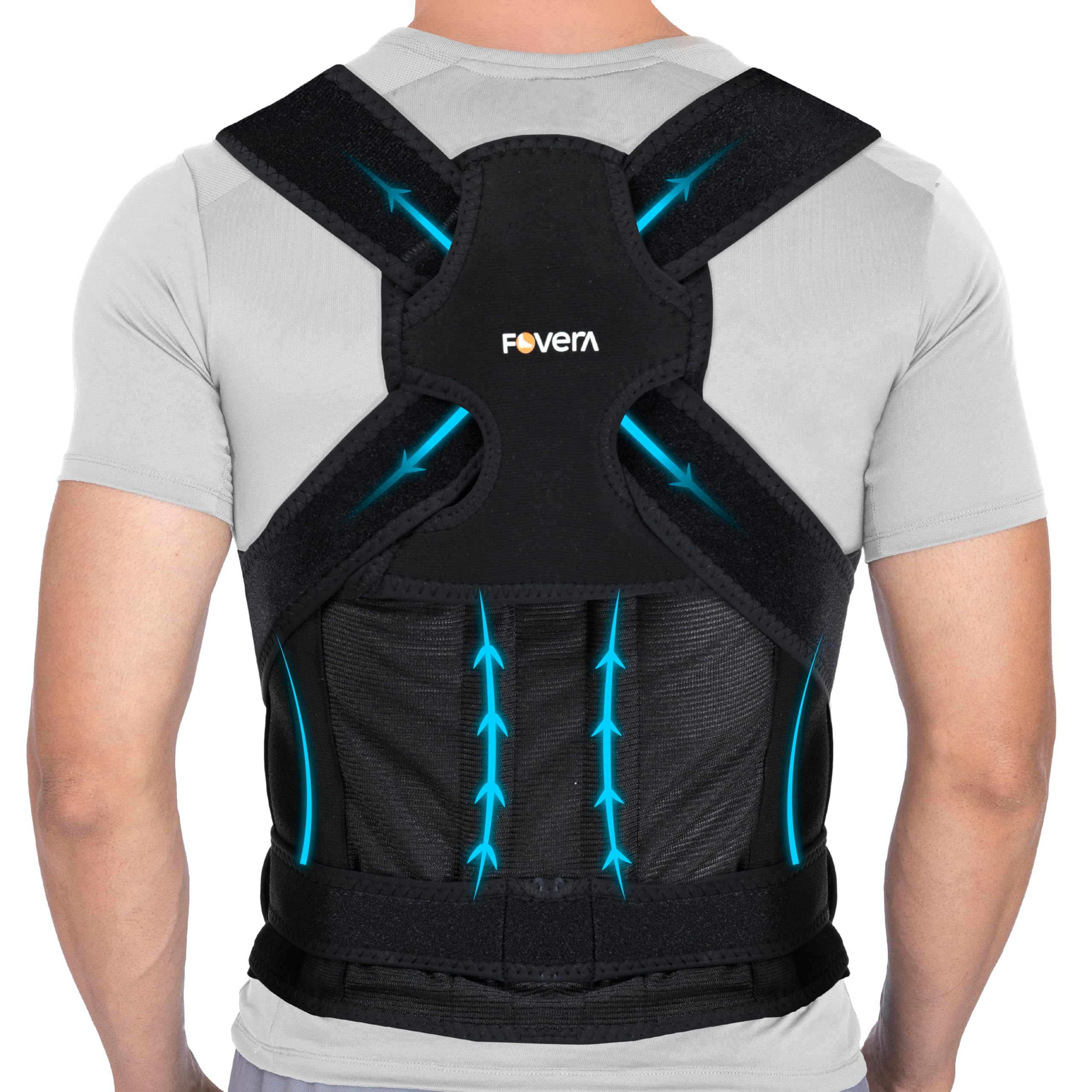 Neoprene X-Cross Posture Corrector Belt for Men & Women | Universal Size | Back Support Pain Relief Back Straightener & Shoulder Support, Posture Corrector Belt (Full)