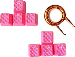 Gaming-Tastenkappen aus Gummi mit Hintergrundbeleuchtung – 8 Tasten gummierte DoubleShot-Tastenkappen für mechanische Cher...