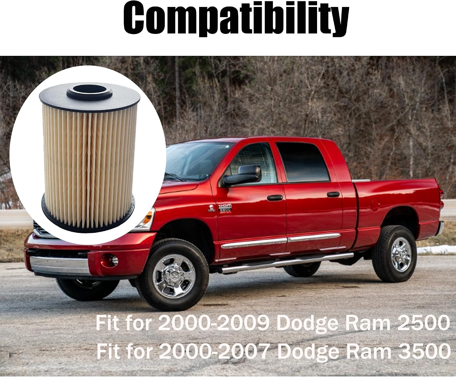 iFJF 6Pcs 5015581AA Front Fuel Filter Replacement for Dodge Ram 2500 3500 5.9L Cummins Turbo Diesel 2000-2009 Replace for 68001914AA 68001914AB 5015581AB 33585XE 6 Packs