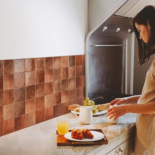 Miniatura 2 de SMART TILES - Protector contra salpicaduras autoadhesivo, 5 hojas de 9 x 9 pulgadas, azulejos adhesivos 3D tipo mosaico para cocina, baño y paredes