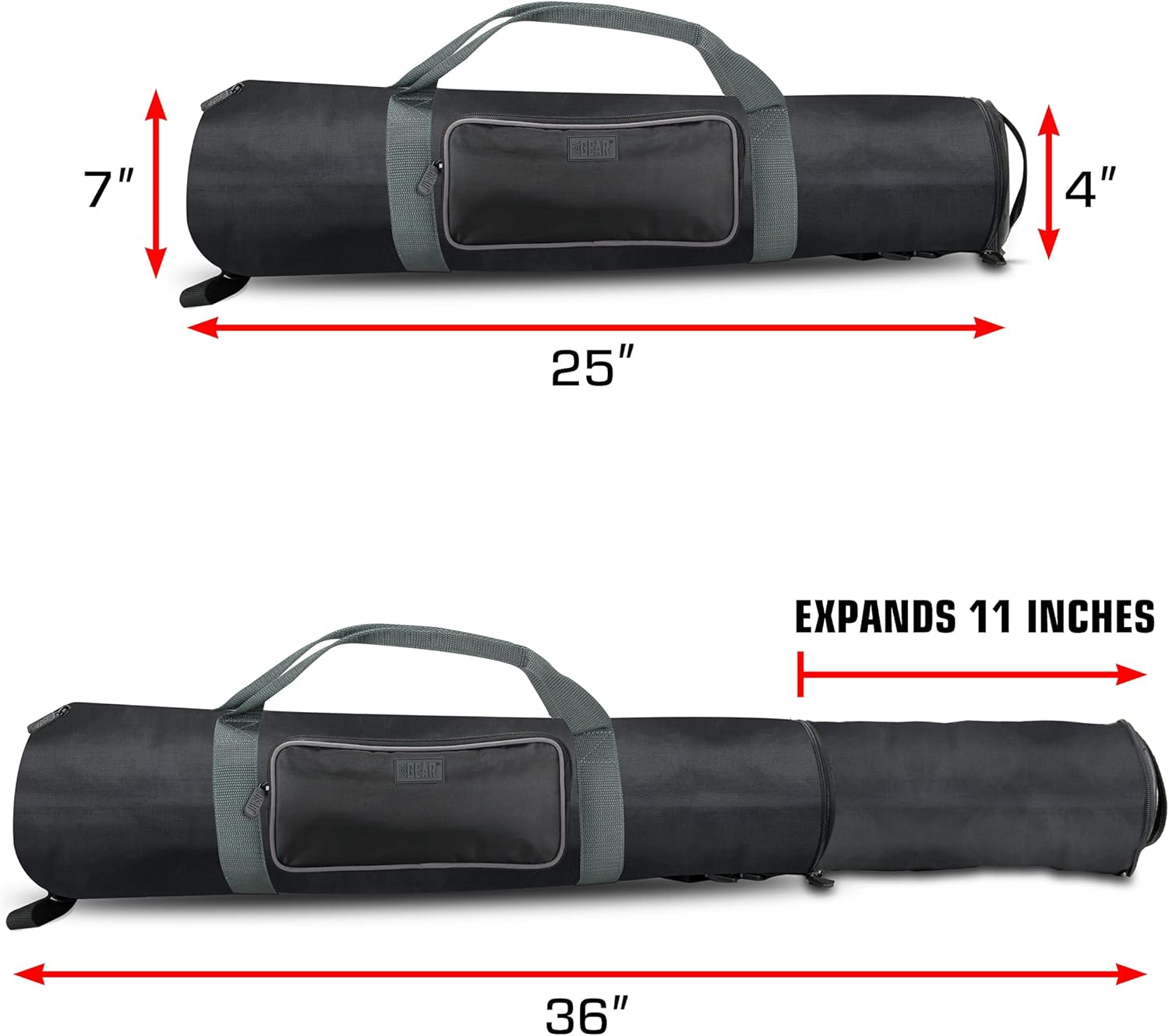 USA Gear Padded Tripod Case Bag - Holds Tripods from 21 to 35 inches - Adjustable Size Extension, Storage Pocket and Shoulder Strap for Professional Camera Accessories and Photo Carrying Needs