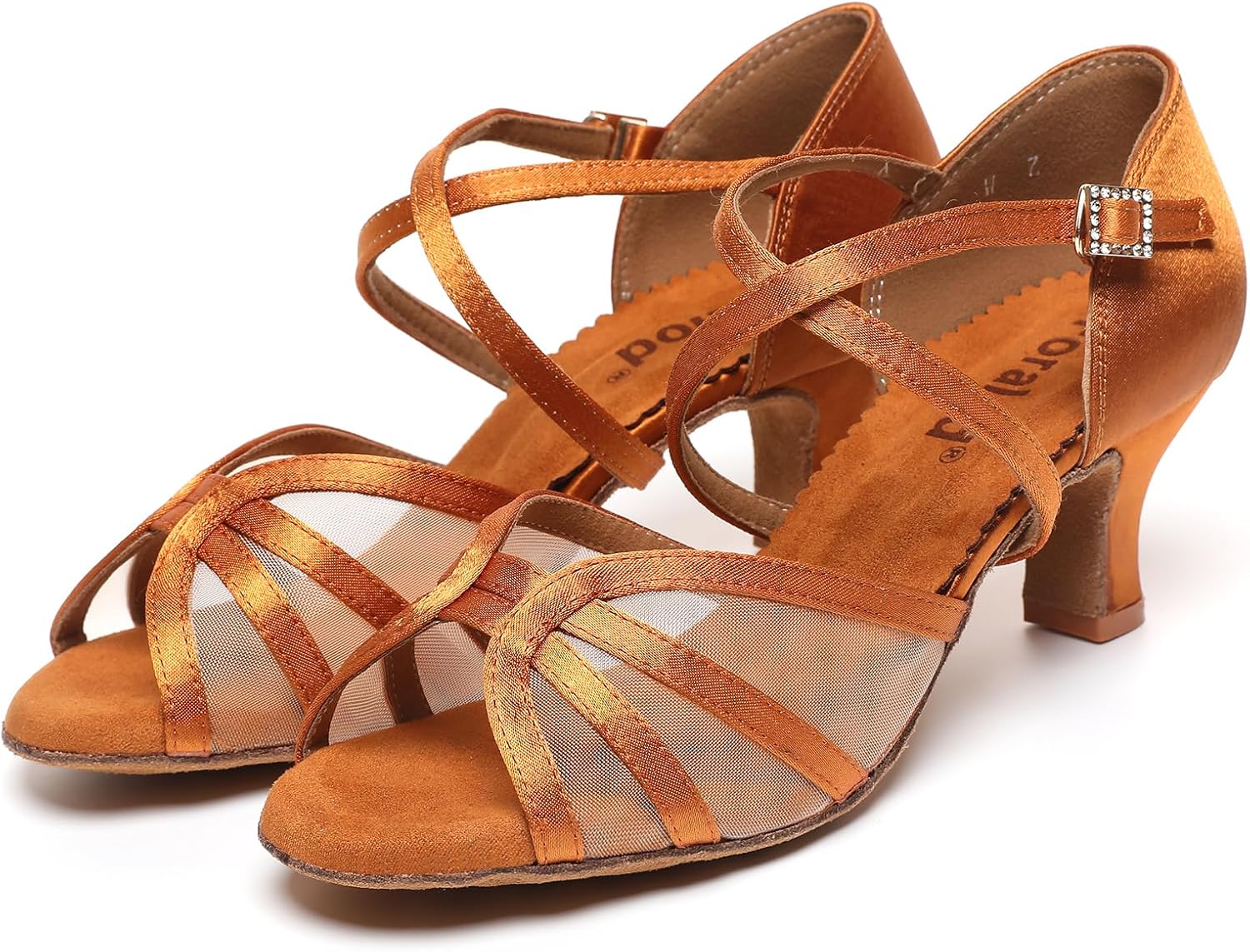 Mesh Women's Latin Dance Shoes, Salsa & Ballroom, Satin Prom Shoes with Low Heels - Image 4