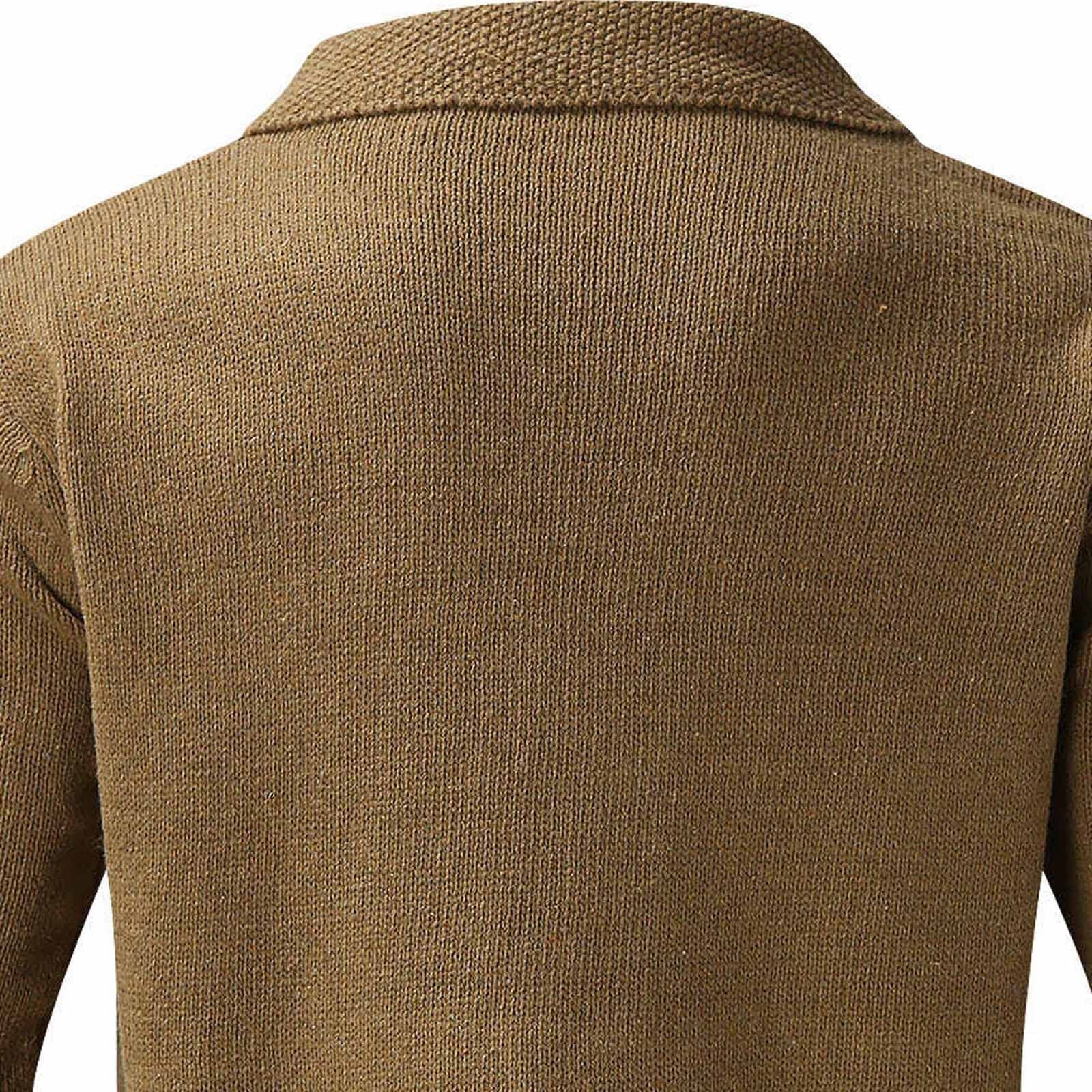 Hommes classique couleur unie col rabattu Cardigan pull simple boutonnage tricots pull manteau chemisier avec poche Veste De Sans Manches Homme