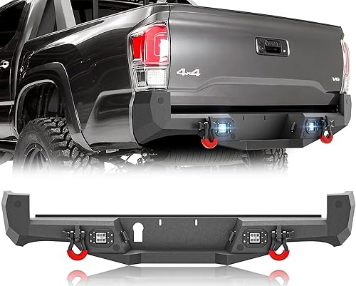 Vista 10 de Parachoques trasero todoterreno compatible con camioneta Toyota Tundra 2007 2008 2009 2010 2011 2012 2013 parachoques de ancho completo con placa