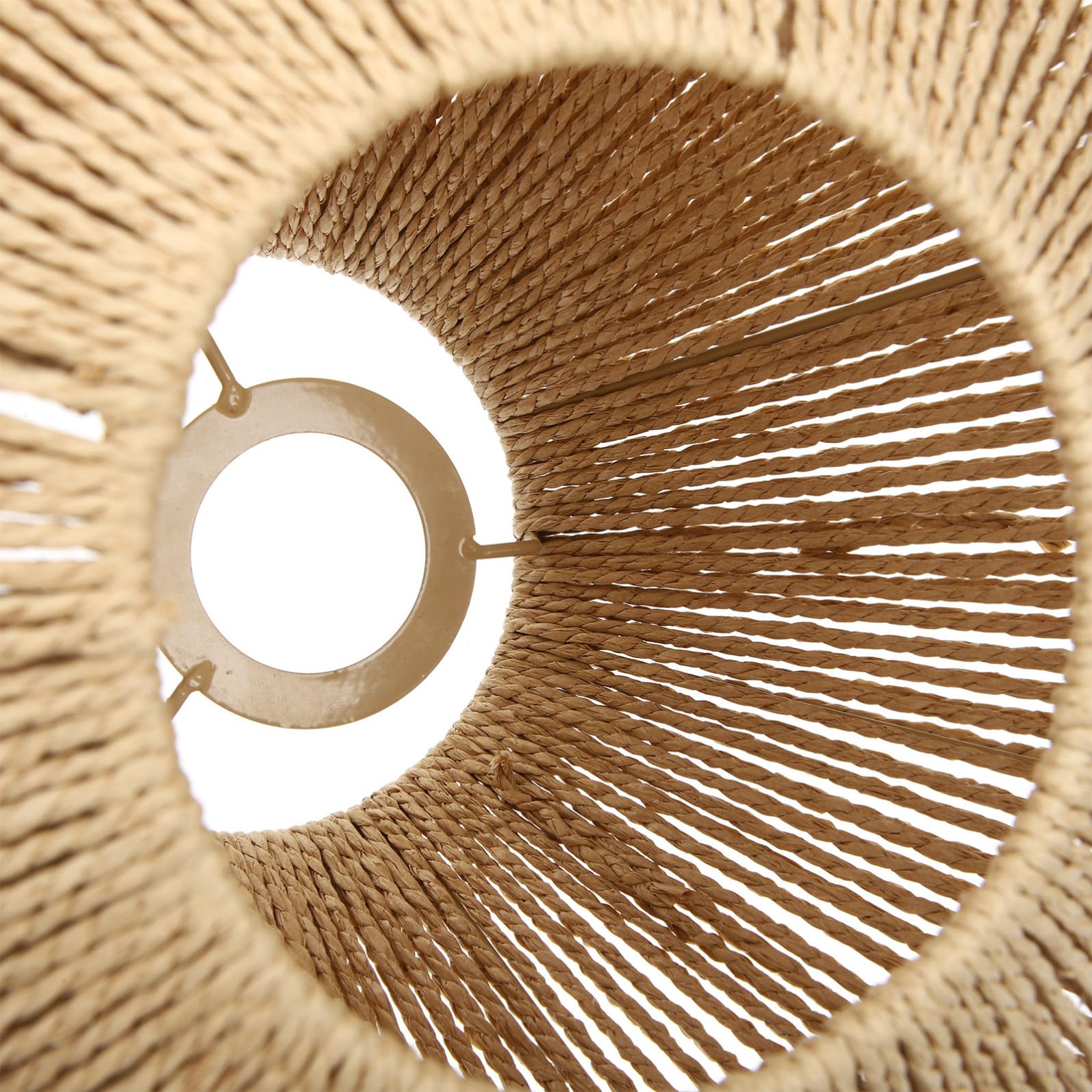 POPETPOP Paralume Illuminazione Decorativa Diffusa, Facile da Installare Retrò in Carta Intrecciata Stile Zen Rustico per Lampada E27 Adatto per Camera da Letto e Soggiorno