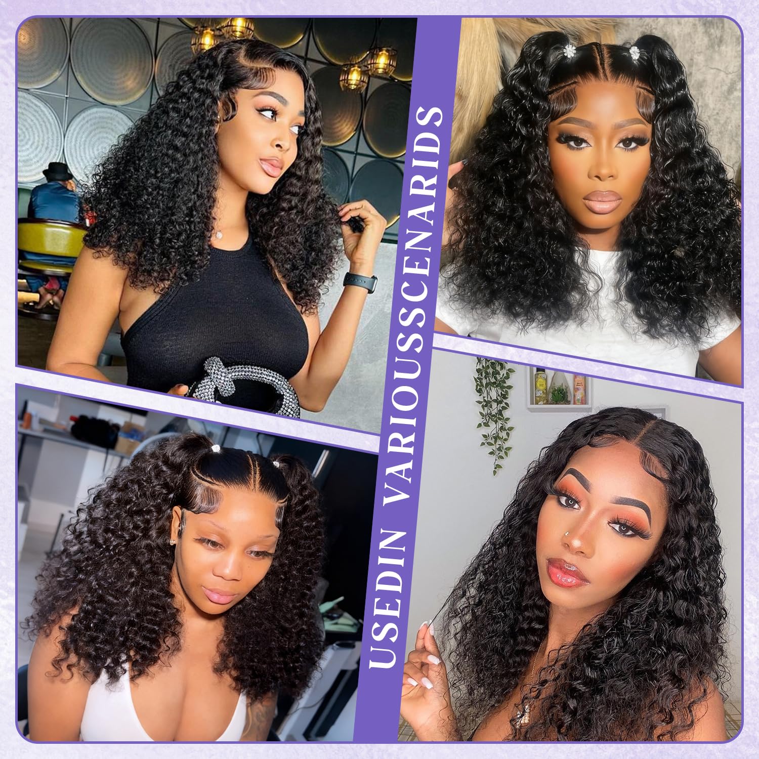 Bob Wig Human Hair 13x6 Lace Frontal Deep Curly Wave, 200 Density Short Wigs for Black Women, Pre Plucked with Baby Hair Natural Hairline Easy to Style (10 Inch)